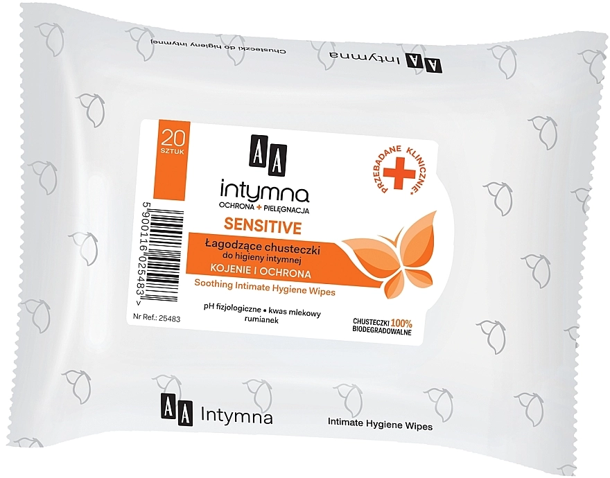 AA Салфетки для интимной гигиены Intymna Sensitive Wipes - фото N1