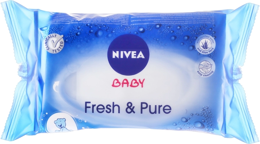 Nivea Вологі серветки "Дитячі" Baby Fresh & Pure Cleansing Wipes - фото N1