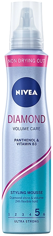 Nivea Мус для волосся "Сяйво та об'єм" Diamond Volume Styling Mousse - фото N1