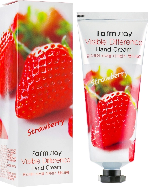 FarmStay Крем для рук, з екстрактом полуниці Visible Difference Hand Cream Strawberry - фото N2