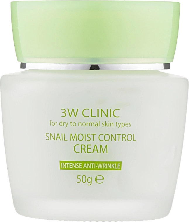 Крем для лица увлажняющий с улиточным муцином - 3W Clinic Snail Moist Control Cream, 50 мл - фото N1