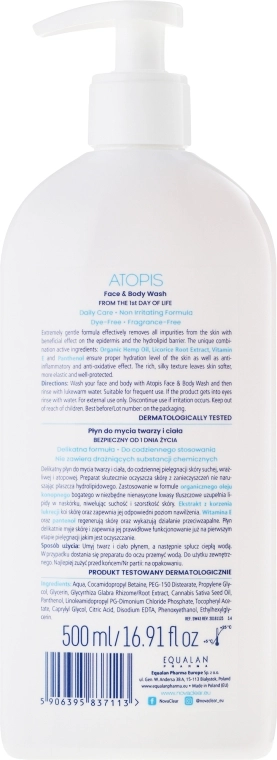 Novaclear Средство для мытья лица и тела Atopis Face & Body Wash - фото N5
