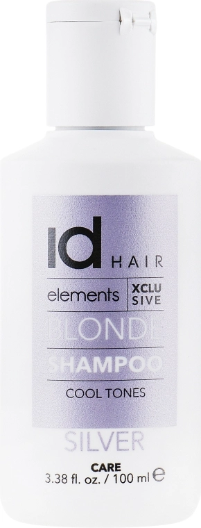 Шампунь для освітленого і блондованого волосся - IdHair Elements XCLS Blonde Silver Shampoo, 100ml - фото N1