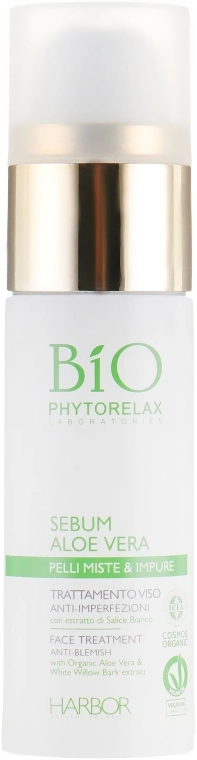 Phytorelax Laboratories Увлажняющая сыворотка для лица Sebum Aloe Vera Anti-Blemish Face Treatment - фото N2