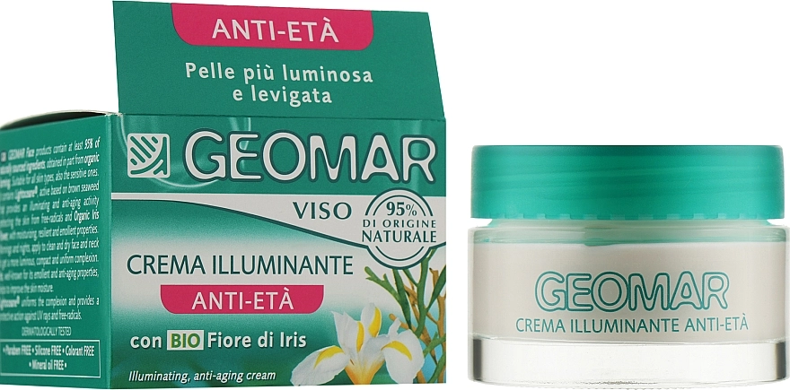 Geomar Омолоджувальний та освітлювальний крем для обличчя, з органічними квітами ірисів Illuminating Anti-Aging Cream - фото N2