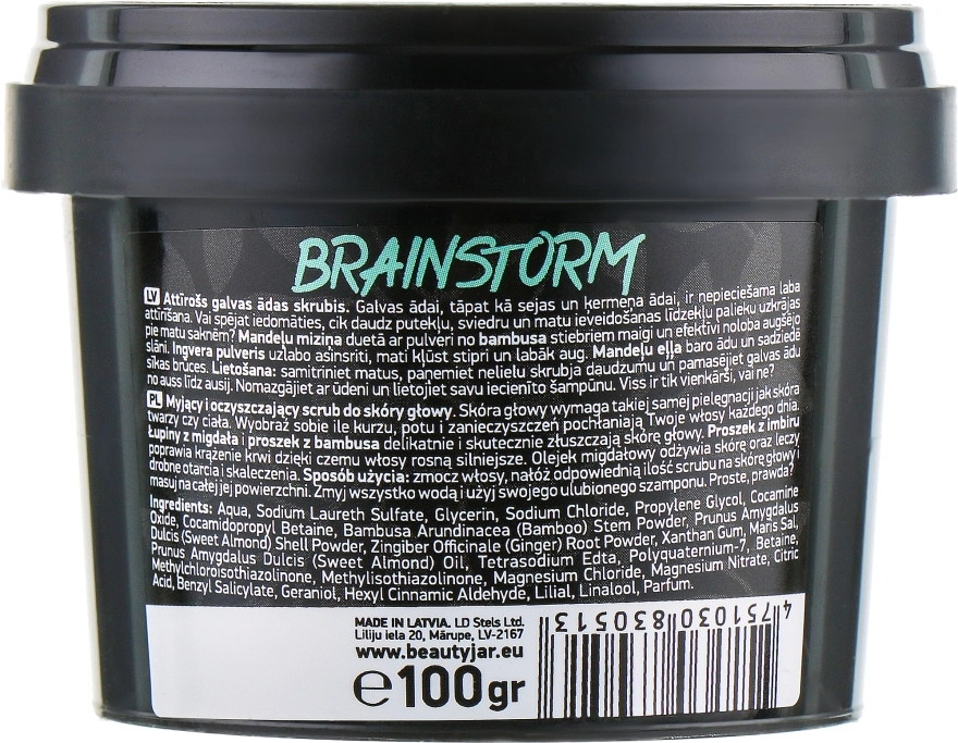 Beauty Jar Скраб очищувальний для шкіри голови "Brain Storm" Cleansing & Purifying Scalp Scrub - фото N3