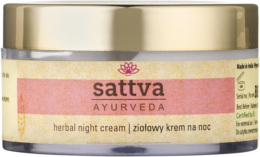 Sattva Нічний крем для обличчя з лікувальними травами Ayurveda Herbal Night Cream - фото N2