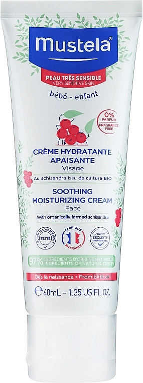 Mustela Крем для обличчя Bebe Face Soothing Moisturizing Cream Very Sensitive Skin - фото N1