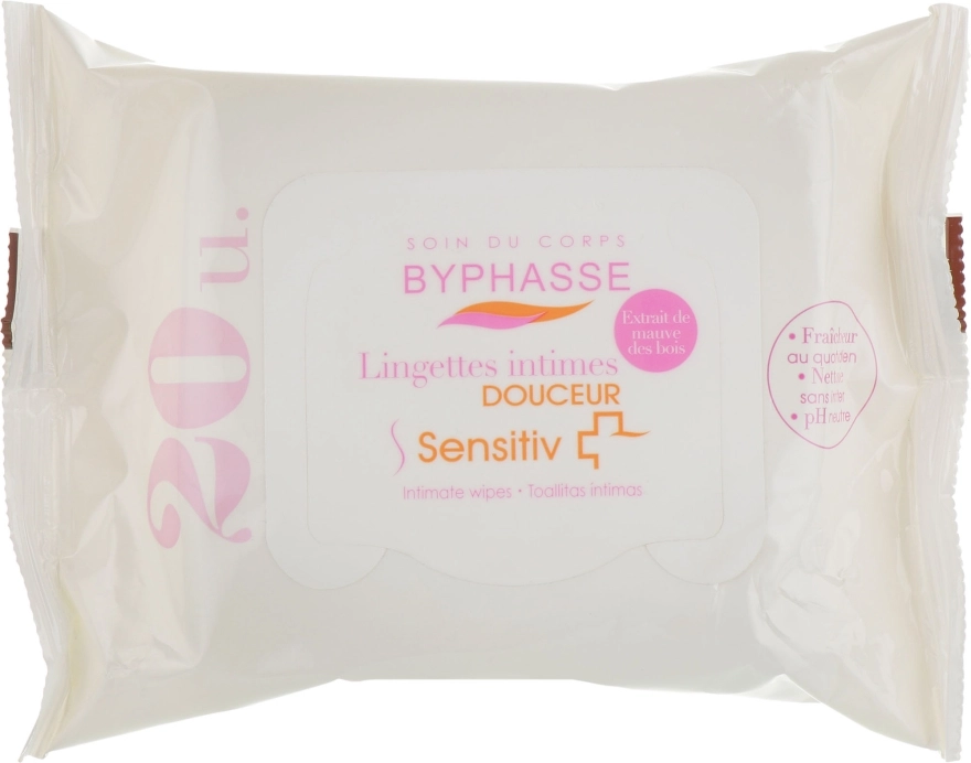 Byphasse Серветки для інтимної гігієни Intimate Wipes For Sensitive Skin - фото N1