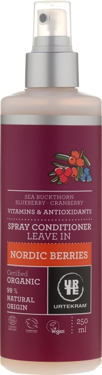 Urtekram Спрей-кондиціонер для волосся "Північні ягоди" Nordic Berries Spray Conditioner Leave In - фото N1