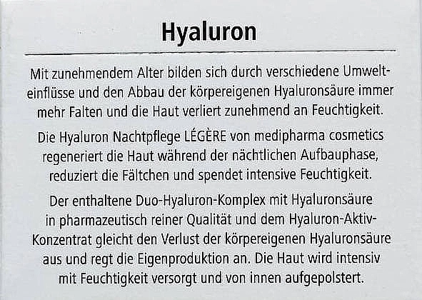 Pharma Hyaluron (Hyaluron) Крем ночной для лица Pharma Hyaluron Nigth Cream Legere - фото N4