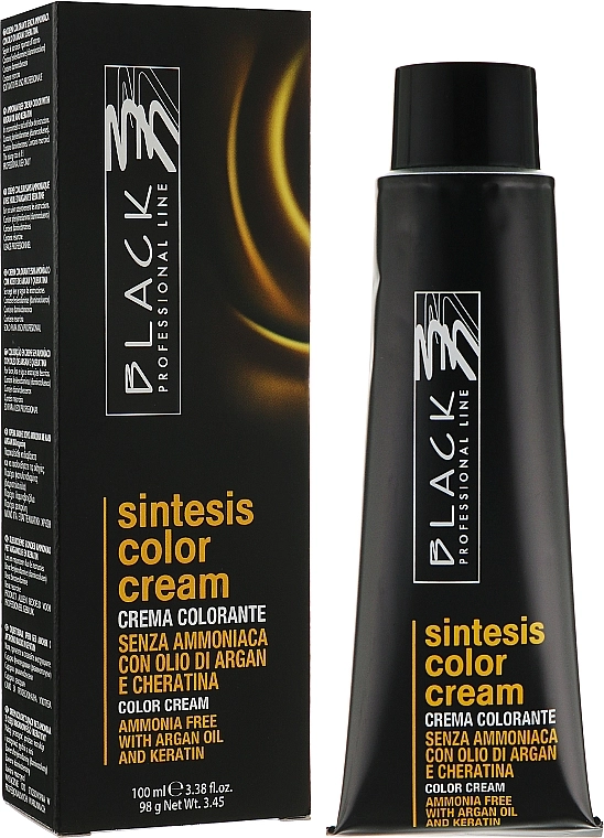 Black Professional Line Крем-фарба без аміаку з аргановою олією і кератином Sintesis Color Creme - фото N1