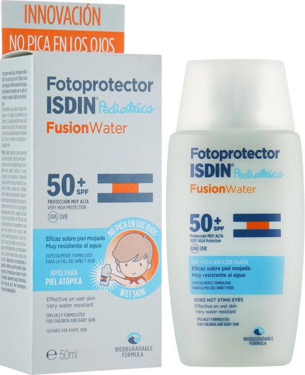 Isdin Детский флюид для тела и лица Fotoprotector Fusion Water Pediatrics SPF50+ - фото N1