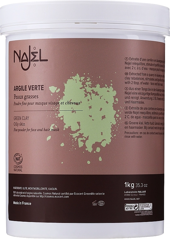 Najel Глина косметична "Зелена" Green Clay Skin Powder - фото N3