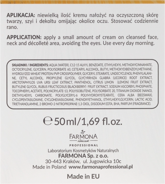 Farmona Professional Відновлювальний крем для обличчя Farmona Revolu C White Blemish Reducing Cream SPF30 - фото N3