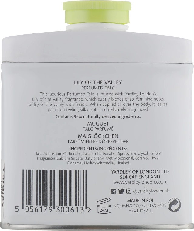 Yardley Парфюмированный тальк Lily Of The Valle Perfumed Talc - фото N2