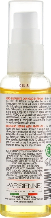 Parisienne Italia Сыворотка для волос с аргановым маслом Lin Exance Argan Oil Serum - фото N2
