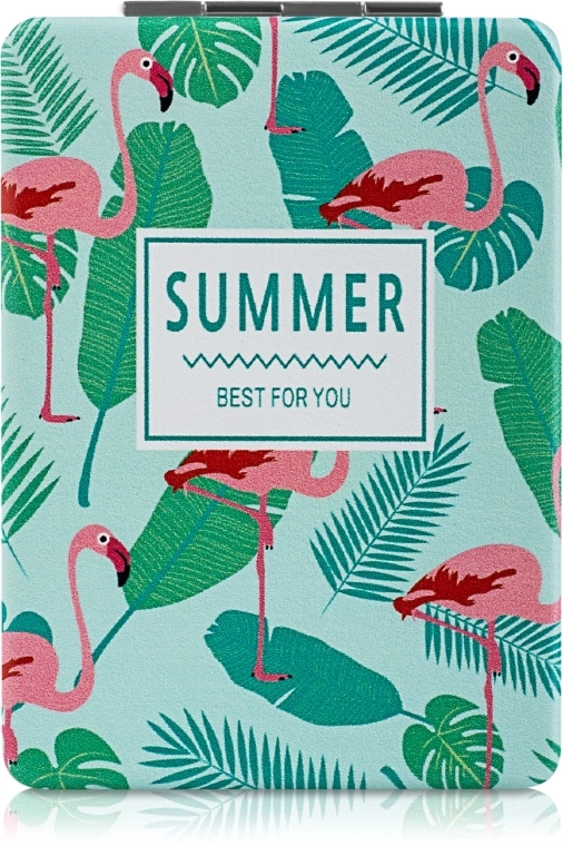 SPL Зеркало косметическое, "Summer Best fou You", мятное с фламинго - фото N1