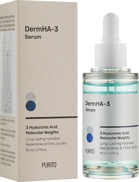 Зволожуюча сироватка з гіалуроновою кислотою - PURITO DermHA-3 Serum, 50 мл - фото N2