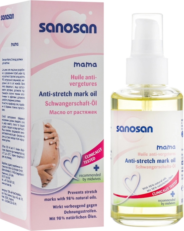 Sanosan Олія від розтяжок для вагітних Mama Anti-Stretch Mark Oil - фото N1