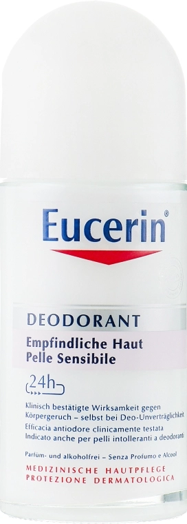 Eucerin Кульковий дезодорант Deodorant Empfindliche Haut 24h roll-on - фото N1