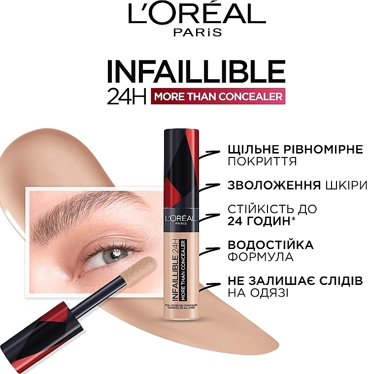L’Oreal Paris L`Oréal Paris Infaillible More Than Concealer Стойкий многофункциональный консилер для лица - фото N4
