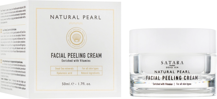 Satara Крем-пилинг для лица, на основе минералов Мертвого моря Natural Pearl Facial Peeling Cream - фото N1
