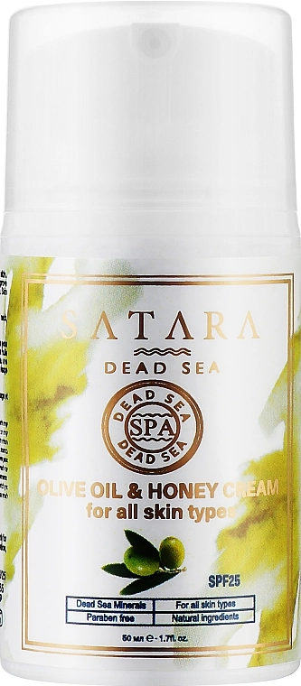 Satara Інтенсивний зволожувальний і живильний крем з олією оливи і медом Dead Sea Olive Oil & Honey Cream - фото N1