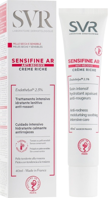 SVR Терморегулирующий крем Sensifine AR Anti-redness Moisturizing Soothing Intensive Care - фото N1