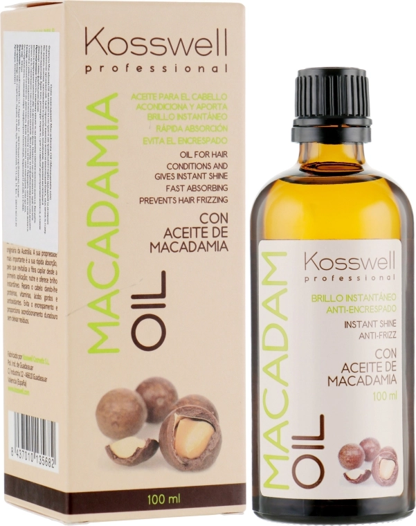 Kosswell Professional Восстанавливающее масло для волос Macadamia Oil - фото N1