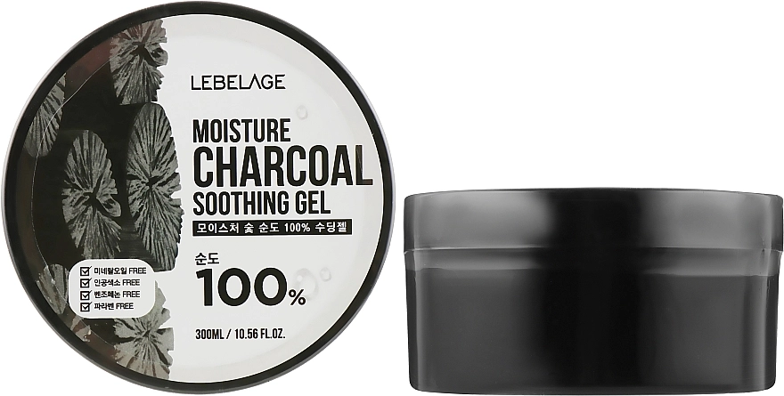 Lebelage Увлажняющий гель с углем Moisture Charcoal 100% Soothing Gel - фото N1