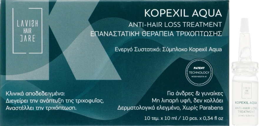 Lavish Care Догляд проти випадіння волосся в ампулах для чоловіків Kopexil Aqua Anti-Hair Loss Treatmen - фото N1