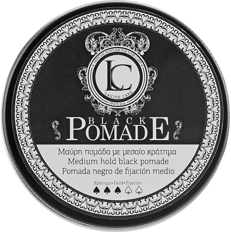 Lavish Care Чорна помада для стайлінгу волосся для чоловіків Black Pomade Medium Hold Black - фото N1