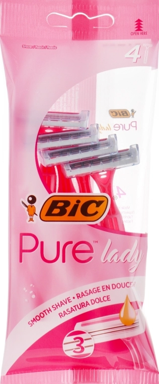 BIC Женский станок для бритья "Pure 3 Lady Pink", 4 шт. - фото N1