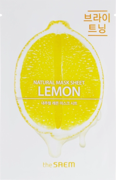 The Saem Тканинна маска для обличчя з лимоном Natural Lemon Mask Sheet - фото N1