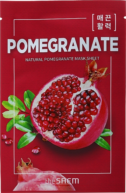 The Saem Тканинна маска з екстрактом граната Natural Pomegranate Mask Sheet - фото N1