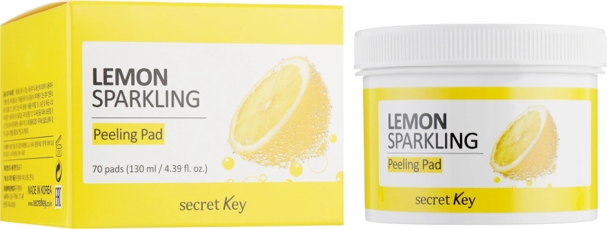 Secret Key Диски ватные для пилинга Lemon Sparkling Peeling Pad - фото N1