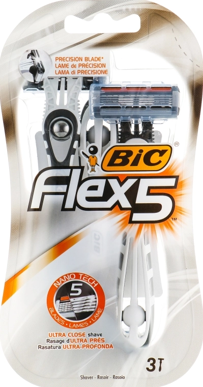 BIC Мужской станок для бритья "Flex 5", 3 шт. - фото N1