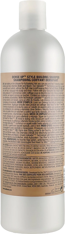 Шампунь для объема волос - TIGI Bed Head For Men Dense Up Shampoo, 250 мл - фото N2