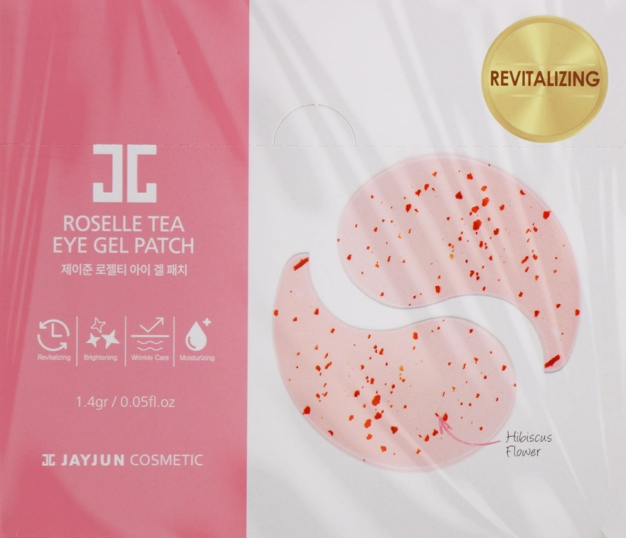 JayJun Гидрогелевые патчи с цветами гибискуса Roselle Tea Eye Gel Patch - фото N1