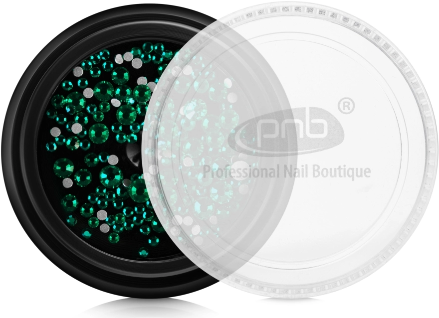 PNB Стразы для ногтей Green Mix SS2,3,6,8,10,12 Glass - фото N1