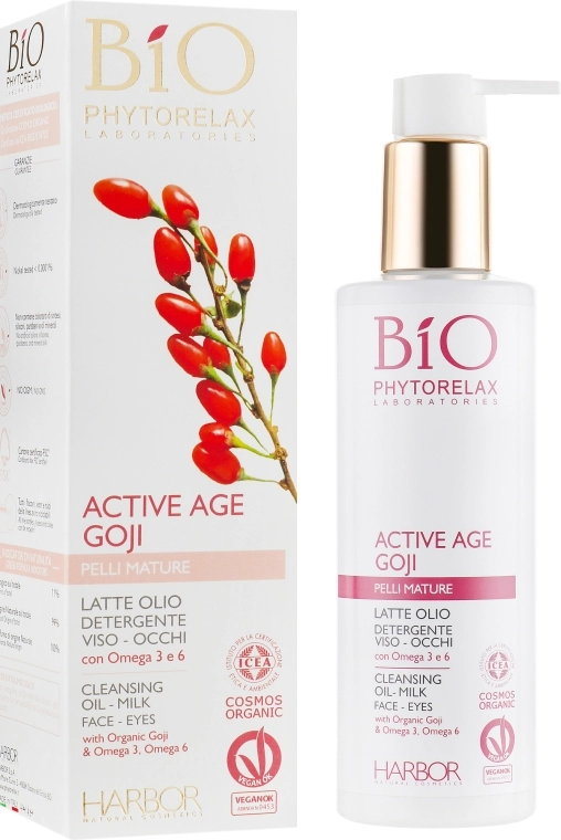 Phytorelax Laboratories Очищувальне молочко Active Age Goji Cleansing Oil-Milk - фото N1