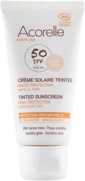 Acorelle Сонцезахисний крем для обличчя з ефектом тонування Nature Sun Cream SPF50 - фото N3