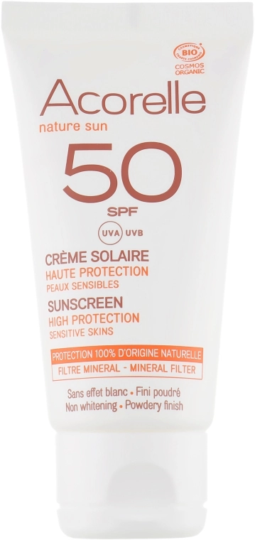 Acorelle Сонцезахисний крем для обличчя з ефектом пудри Sunscreen High Protection SPF50 - фото N2