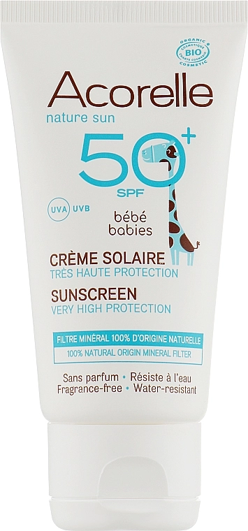 Acorelle Сонцезахисний крем для дітей Baby Sunscreen Very High Protection SPF50 - фото N1