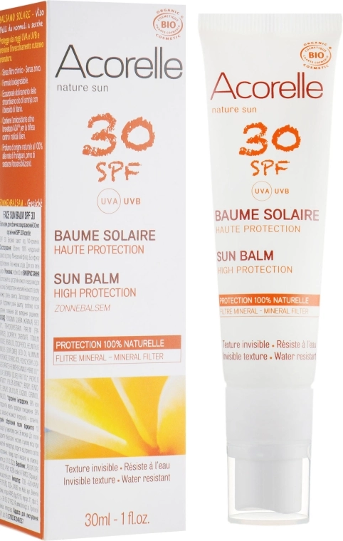 Acorelle Сонцезахисний бальзам для обличчя Sun Balm High Protection SPF30 - фото N1