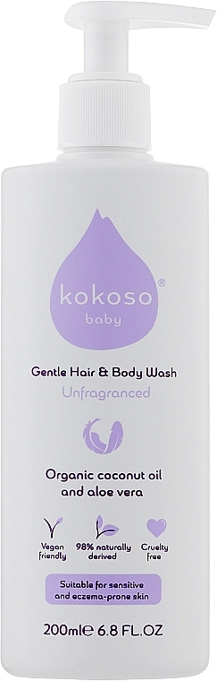 Kokoso Baby Дитячий засіб для купання без запаху Skincare Fragrance-Free Baby Wash - фото N1