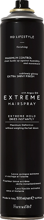 Farmavita Лак для волос сверхсильной фиксации HD Hair Spray Extreme - фото N2