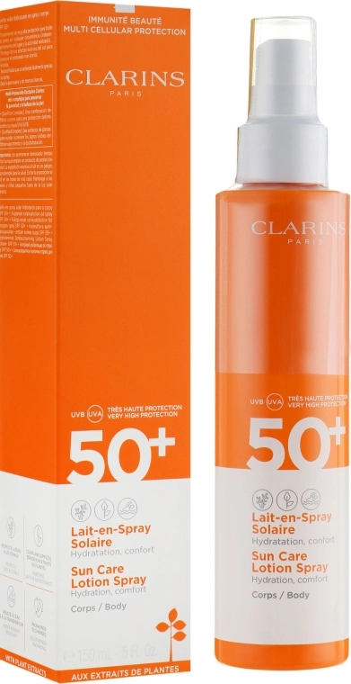 Clarins Солнцезащитное молочко-спрей для тела Lait-en-Spray Solaire Corps 50+ - фото N1