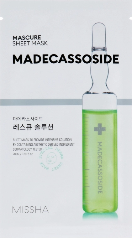 Missha Маска з мадекасоссідом для обличчя Mascure Rescue Solution Sheet Mask Madecassoside - фото N1